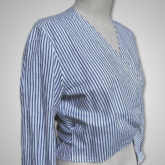 { rag & bone } - Prescot Striped Long-Sleeve Wrap Top - Picture 3 of 4